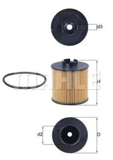 Фильтр масляный MAHLE / KNECHT OX341D