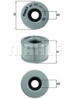 Масляный фильтр MAHLE / KNECHT OX 791