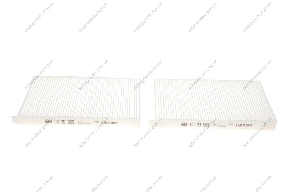 Фільтр салону Hyundai Tucson04- (к-кт 2 шт.) MANN CU 20 005-2 (фото 1)