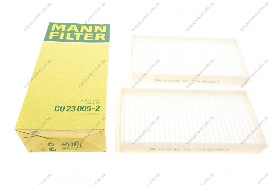 Фільтр салону BMW 2 (F44/F45/F46) 14-16/X1 (F48) 15-16/i3 (I01)/Mini Mini III 13-16 (к-кт 2 шт) MANN CU 23 005-2 (фото 1)