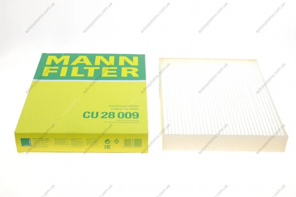 Фільтр салону Ford Focus/Kuga/Explorer 18-/Ranger 22-/Mustang Mach-E 20- MANN CU 28 009 (фото 1)