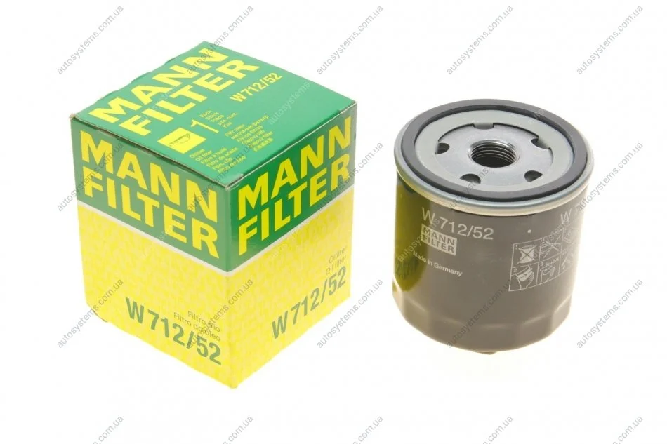 Фильтр масляний MANN W 712/52 (фото 1)