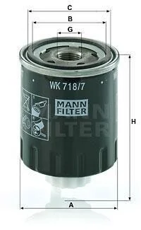 Топливный фильтр MANN WK 718/7