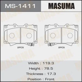 Колодки тормозные дисковые MASUMA MS1411 (фото 1)