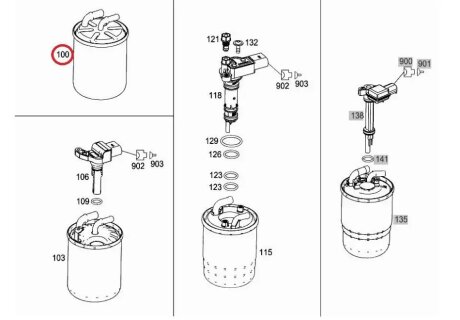 Фільтр паливний MB Sprinter 06-/ Vito 03- MERCEDES-BENZ 6460920501