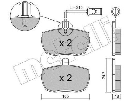 Тормозные колодки дисковые, комплект Metelli 22-0016-2