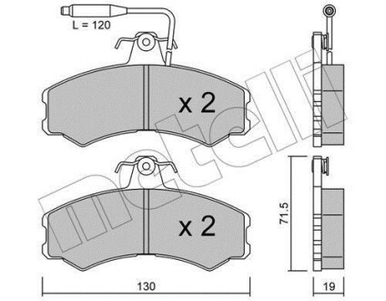 Тормозные колодки дисковые, комплект Metelli 22-0031-0