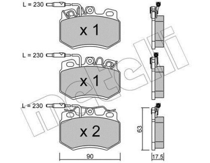 Тормозные колодки дисковые, комплект Metelli 22-0049-0