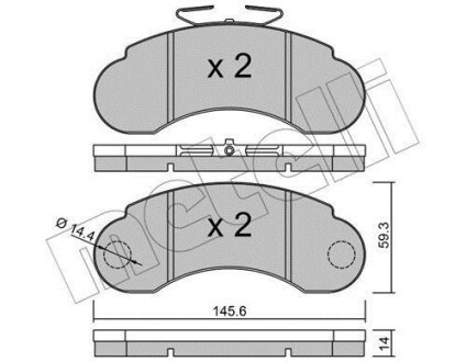 Тормозные колодки дисковые, комплект Metelli 22-0055-0