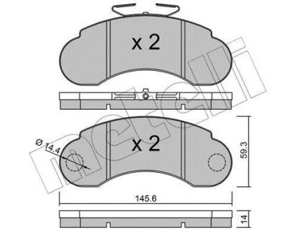 Тормозные колодки дисковые, комплект Metelli 22-0055-0