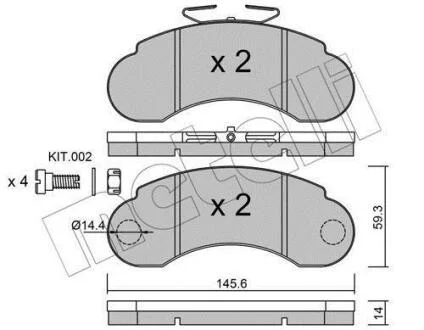 Тормозные колодки дисковые, комплект Metelli 22-0055-1