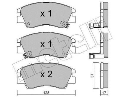 Тормозные колодки дисковые, комплект Metelli 22-0115-0