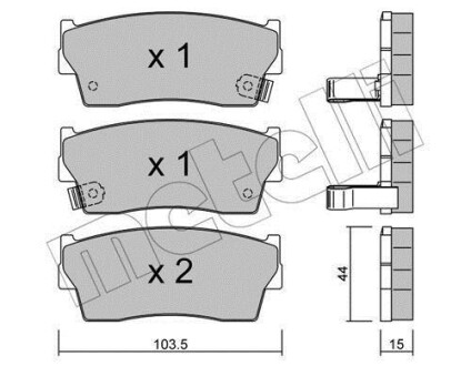 Тормозные колодки дисковые, комплект Metelli 22-0116-0