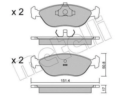 Тормозные колодки дисковые, комплект Metelli 22-0126-0