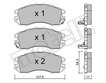 Колодки гальмівні (передні) Subaru Impreza 92-00/Legacy 89-99 Metelli 22-0135-0 (фото 1)