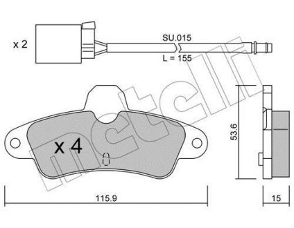 Тормозные колодки дисковые, комплект Metelli 22-0143-0K