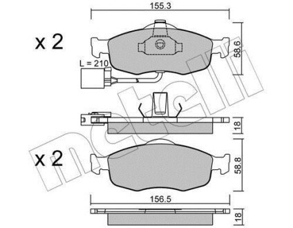 Тормозные колодки дисковые, комплект Metelli 22-0146-1