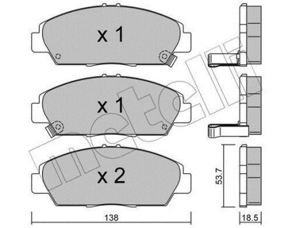 Тормозные колодки дисковые, комплект Metelli 22-0172-0