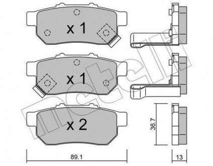 Колодки гальмівні (задні) Honda Jazz III/IV 02- Metelli 22-0176-1 (фото 1)