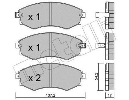 Тормозные колодки дисковые, комплект Metelli 22-0188-0