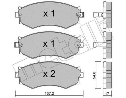 Тормозные колодки дисковые, комплект Metelli 22-0190-1