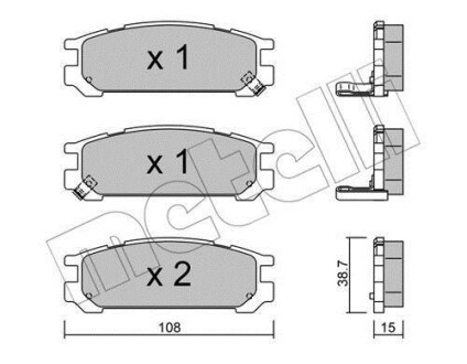 Тормозные колодки дисковые, комплект Metelli 22-0204-0