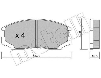 Тормозные колодки дисковые, комплект Metelli 22-0221-0