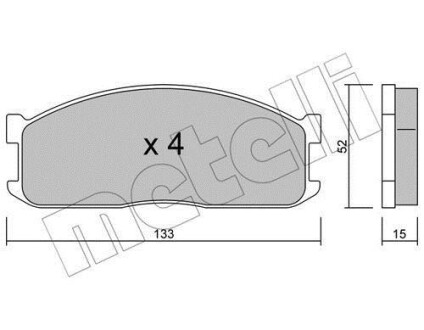 Тормозные колодки дисковые, комплект Metelli 22-0232-0