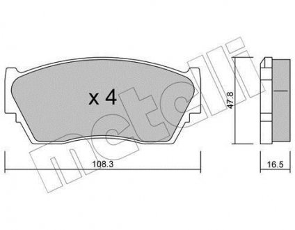 Колодки гальмівні (передні) Nissan Sunny II/III 1.4-1.6/2.0D 88-95 Metelli 22-0246-0