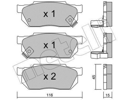 Тормозные колодки дисковые, комплект Metelli 22-0247-1