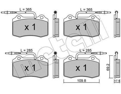Тормозные колодки дисковые, комплект Metelli 22-0251-1