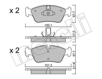 Тормозные колодки дисковые, комплект Metelli 22-0260-0