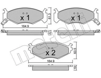 Тормозные колодки дисковые, комплект Metelli 22-0289-0