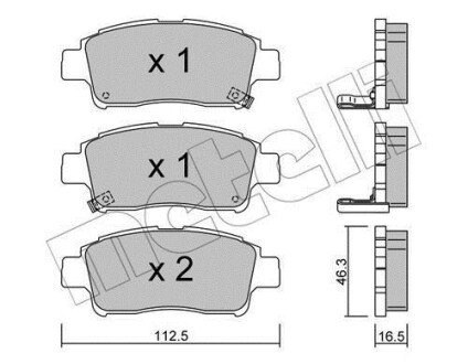 Тормозные колодки дисковые, комплект Metelli 22-0292-0