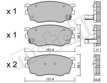 Тормозные колодки дисковые, комплект Metelli 22-0301-0