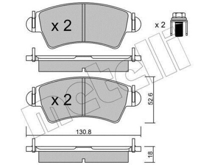 Тормозные колодки дисковые, комплект Metelli 22-0313-0