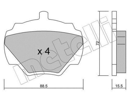 Тормозные колодки дисковые, комплект Metelli 22-0353-0