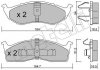 Колодки гальмівні (передні) Chrysler Neon 94-06/Voyager/Grand Voyager III/Dodge Caravan 95-01 Metelli 22-0356-0 (фото 1)