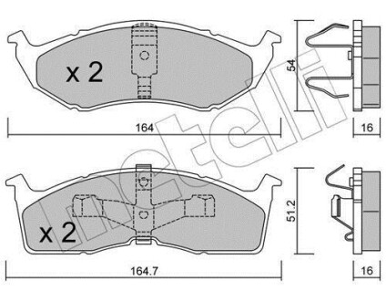 Тормозные колодки дисковые, комплект Metelli 22-0356-1