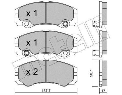 Тормозные колодки дисковые, комплект Metelli 22-0357-1