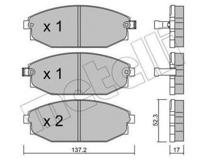 Тормозные колодки дисковые, комплект Metelli 22-0363-0