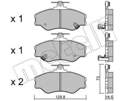 Тормозные колодки дисковые, комплект Metelli 22-0366-0