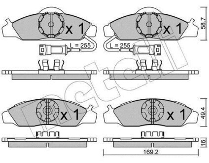 Тормозные колодки дисковые, комплект Metelli 22-0368-0