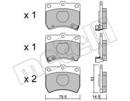 Тормозные колодки дисковые, комплект Metelli 22-0370-0 (фото 1)