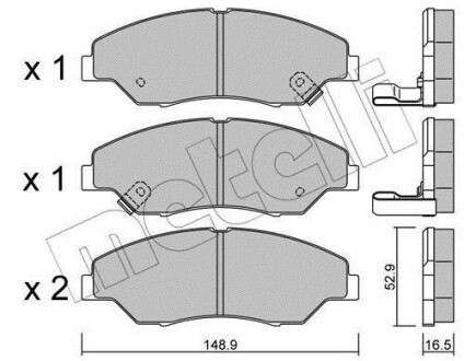 Тормозные колодки дисковые, комплект Metelli 22-0376-0