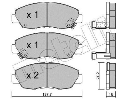 Тормозные колодки дисковые, комплект Metelli 22-0384-0