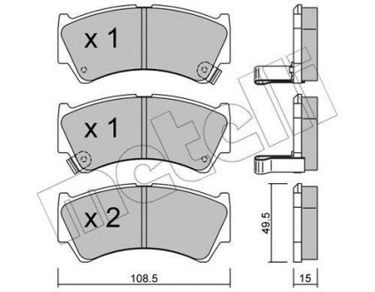 Тормозные колодки дисковые, комплект Metelli 22-0436-0