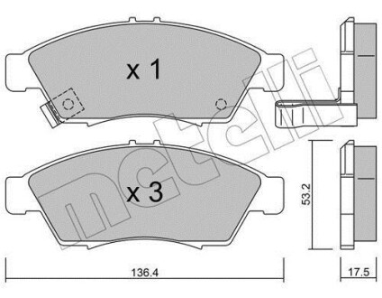 Тормозные колодки дисковые, комплект Metelli 22-0437-0