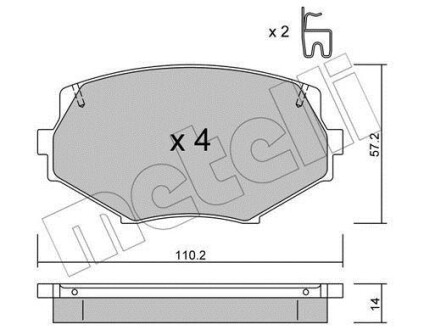 Тормозные колодки дисковые, комплект Metelli 22-0472-0