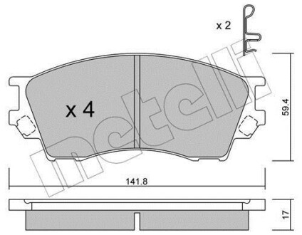 Тормозные колодки дисковые, комплект Metelli 22-0473-0